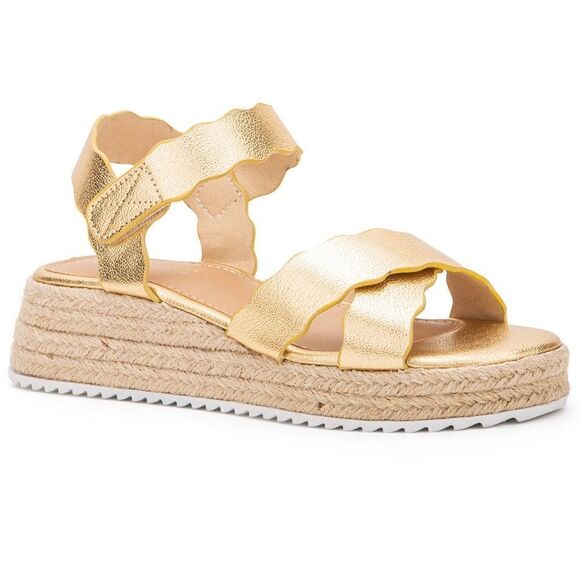 Olivia Miller Trinity Scalloped Espadrille Wedges Sandals - Picture 4 of 7